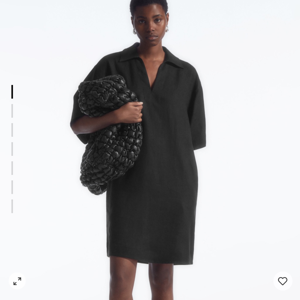 Cos Open-Collar Linen Shirt Dress